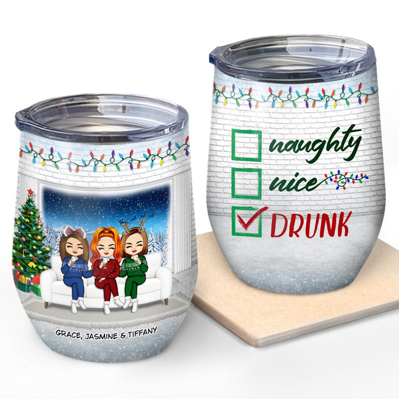 christmas wine tumbler, stainless steel BPA free christmas spirits