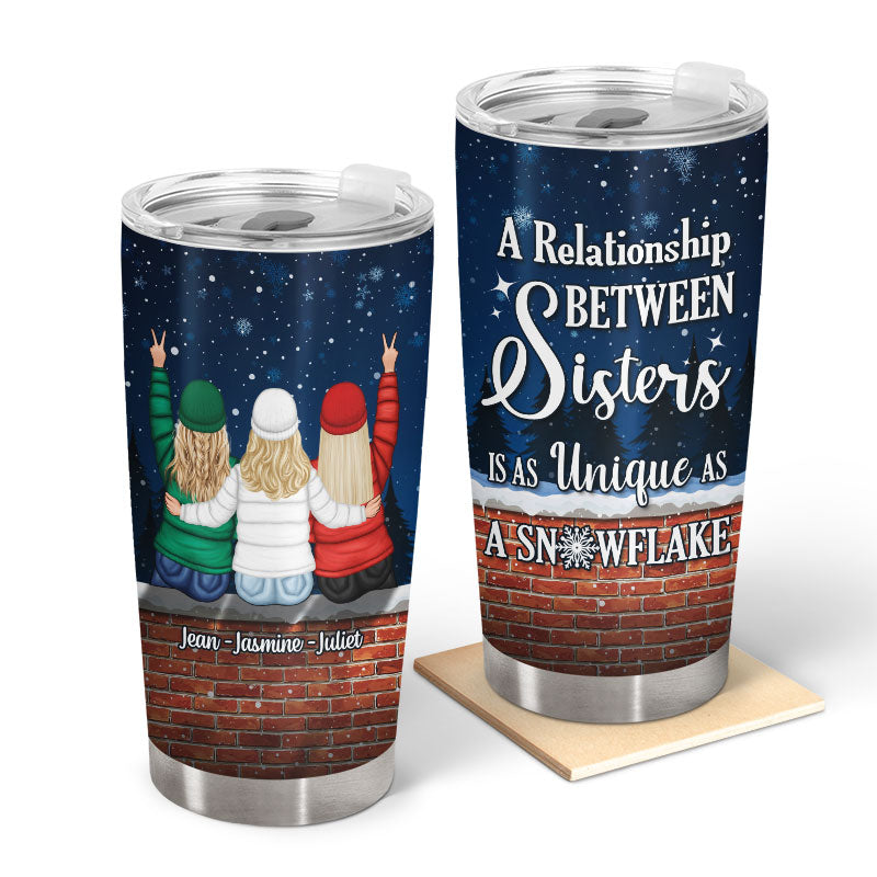 Winter As Unique As A Snowflake - Christmas Gift For Sisters - Personalized Custom Tumbler