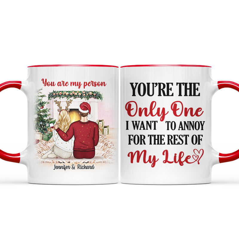 Christmas Couple I Want To Annoy For The Rest - Personalized Custom Accent Mug