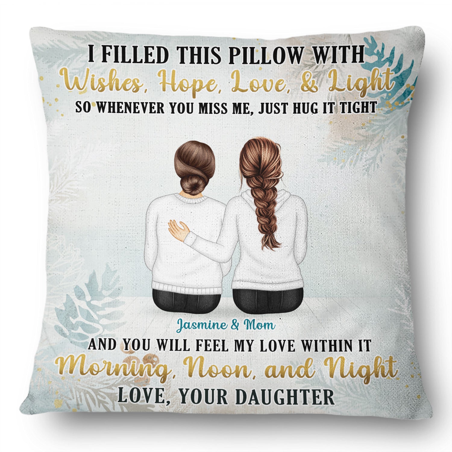 Wishes, Hope, Love And Light - Gift For Grandparents And Parents - Personalized Custom Pillow