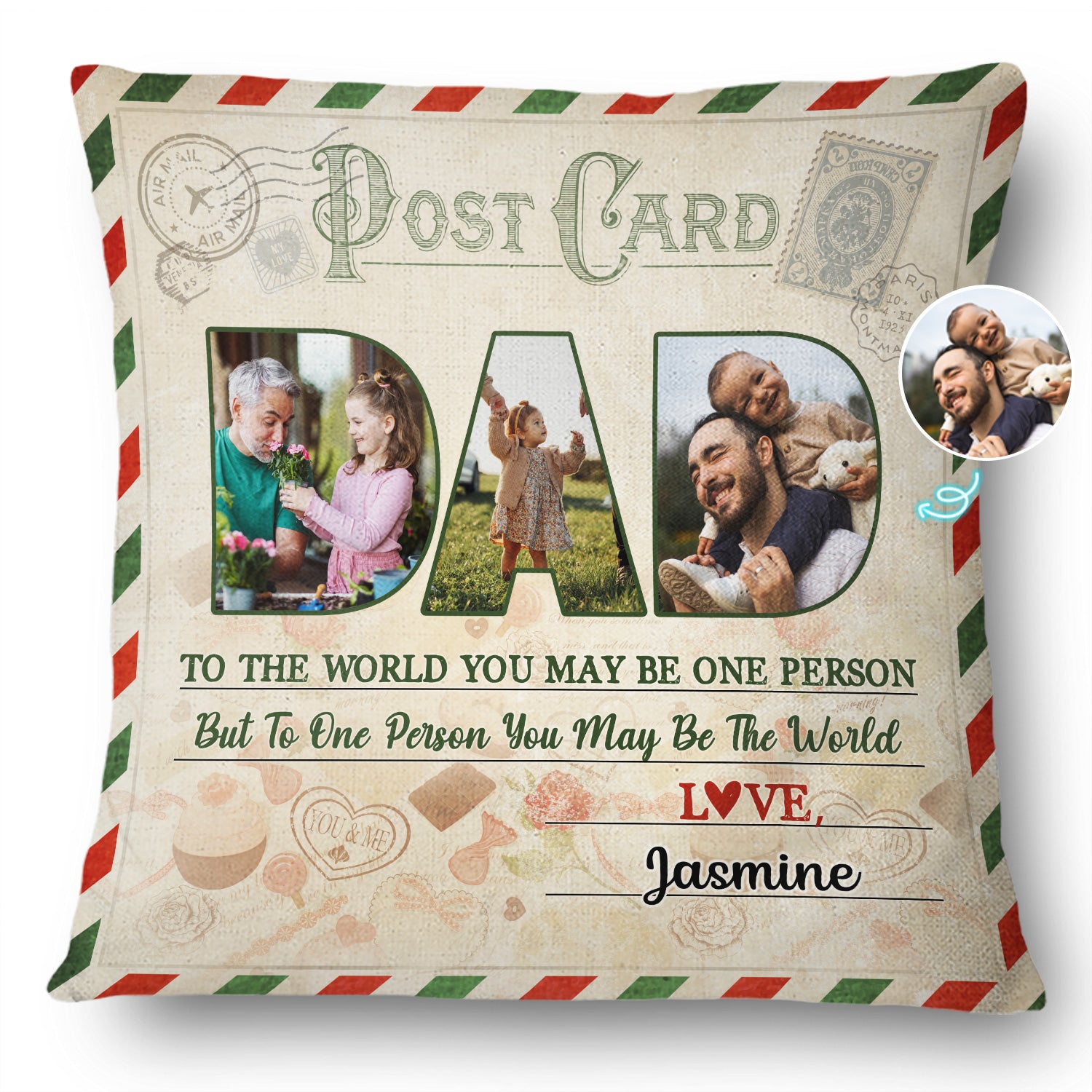 Custom Photo Family To Us You Are The World - Personalized Custom Pillow