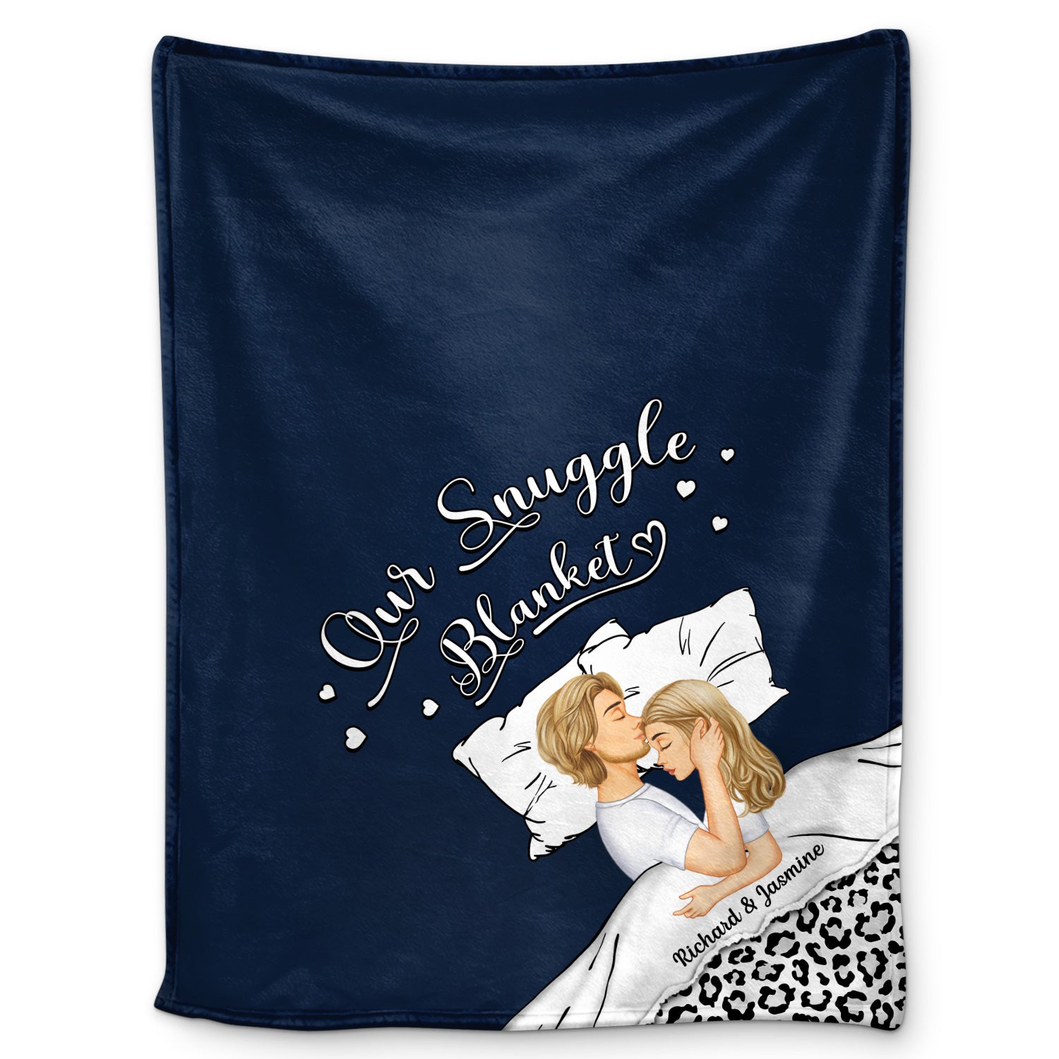 Couple Side View Our Snuggle Blanket - Gift For Couple - Personalized Custom Fleece Blanket