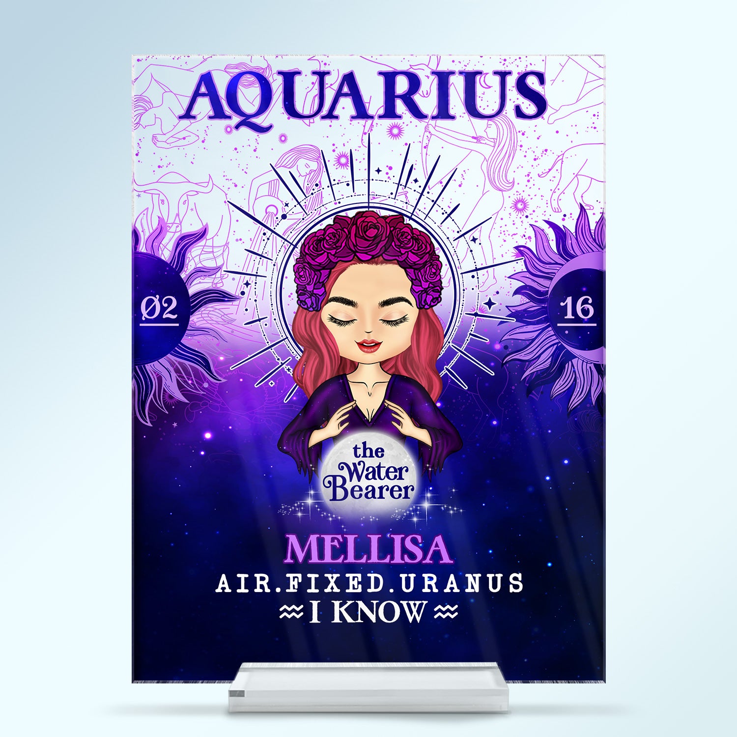 Astrological Signs Keywords - Personalized Custom Vertical Rectangle Acrylic Plaque