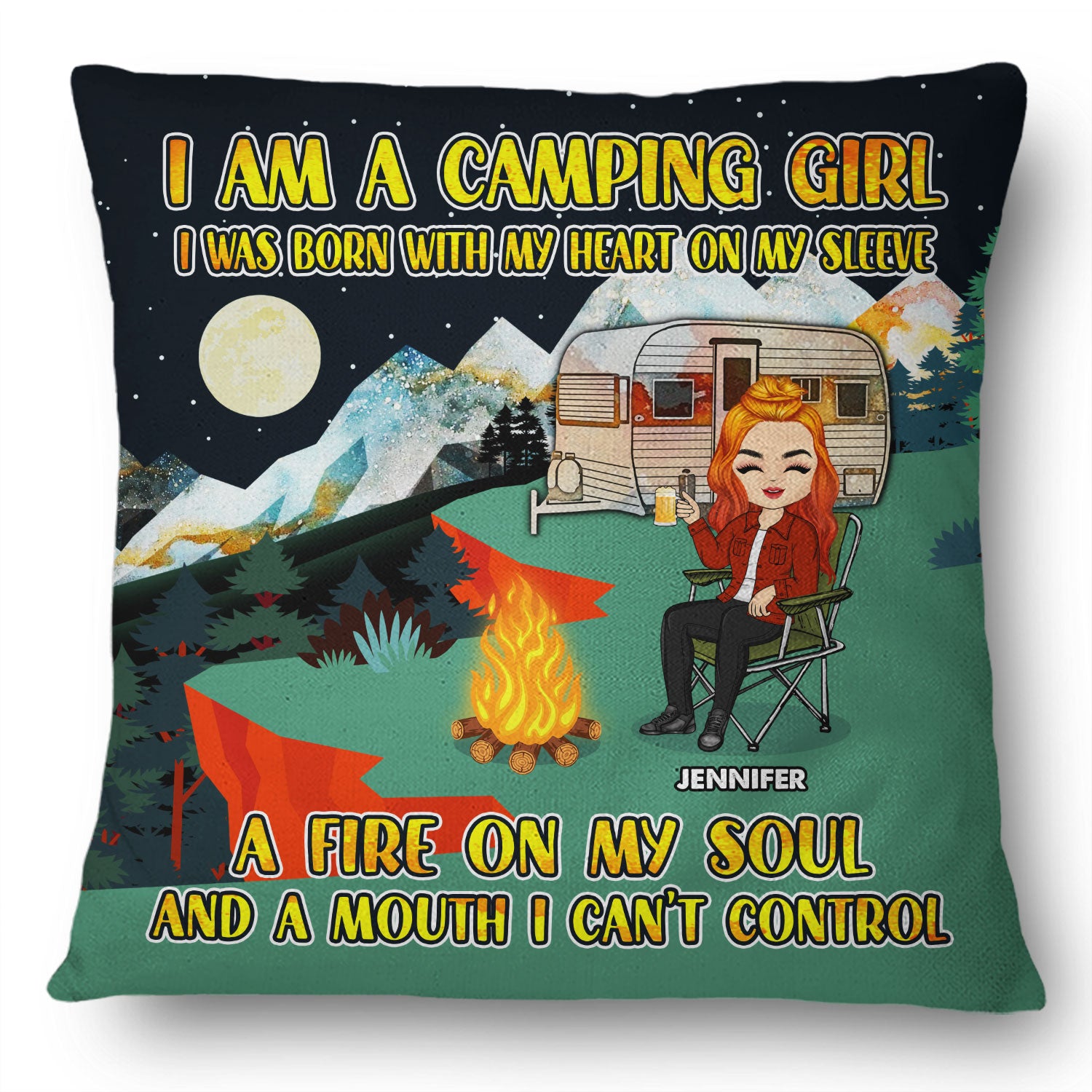 I Am A Camping Girl Boy - Personalized Custom Pillow