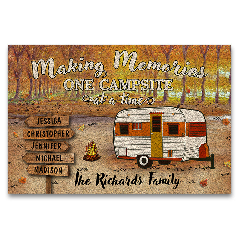 Fall Camping Making Memories One Campsite At A Time - Personalized Custom Doormat