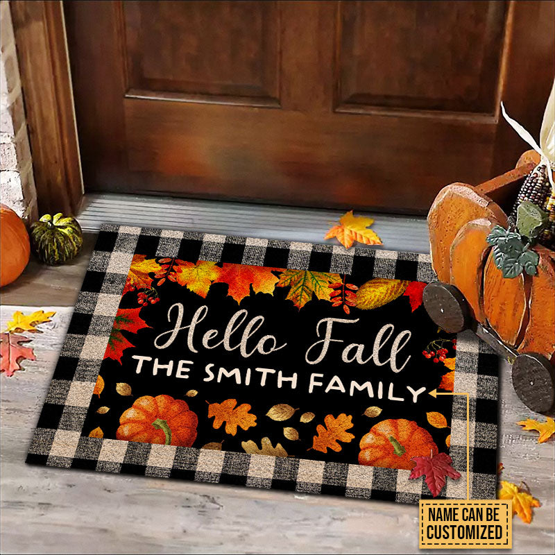 Fall Hello Fall Custom Doormat, Autumn Decoration Outdoor, Fall