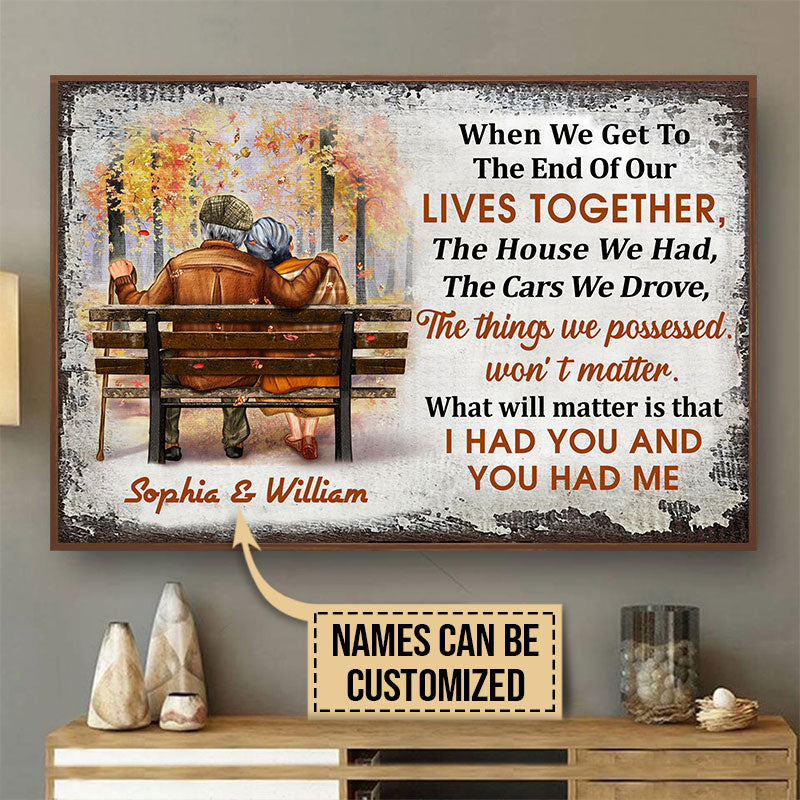 Fall Old Couple When We Get Custom Poster, Personalized Fall Couple Wall Art, Couple Gift