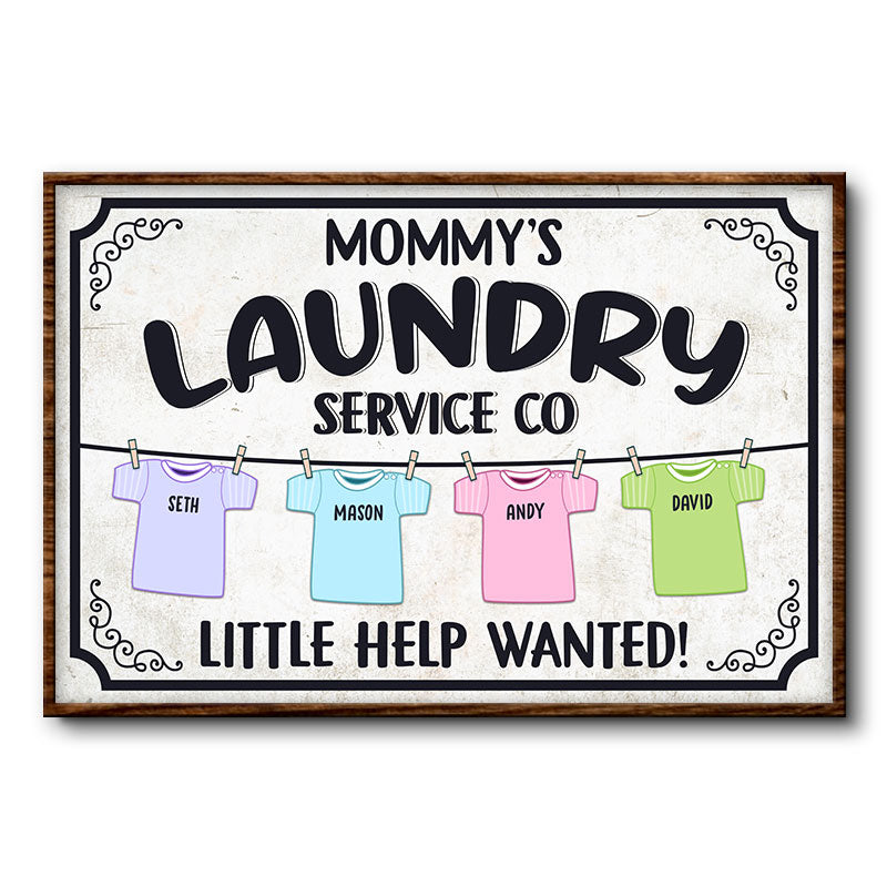 Family Laundry Service Little Help Wanted - Personalized Custom Poster