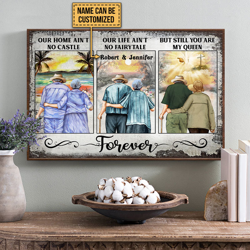 Family Married Old Couple My Queen Forever Custom Poster