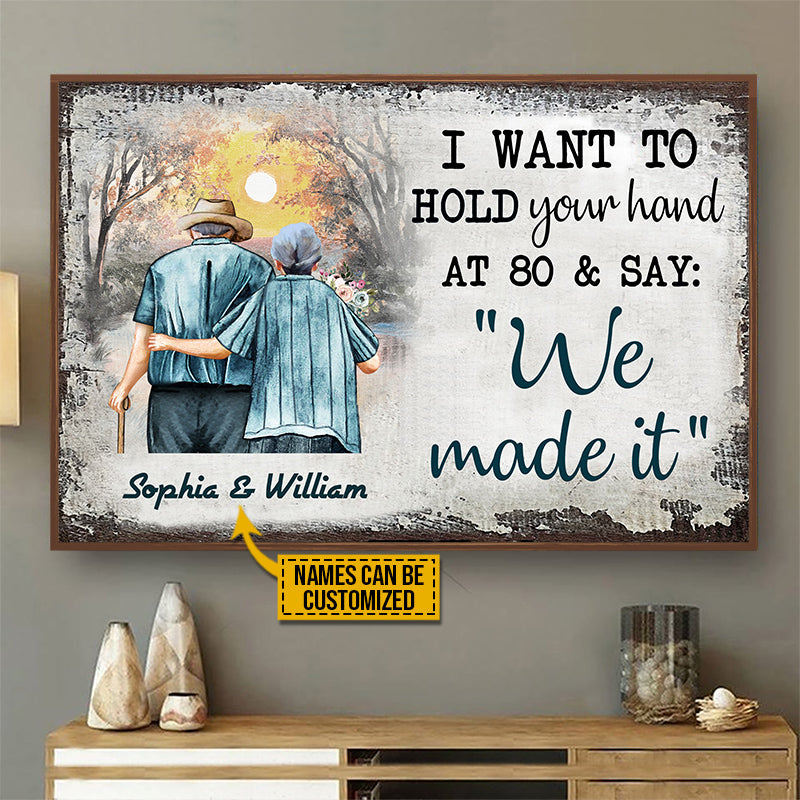 Family Old Couple Husband Wife We Made It Custom Poster
