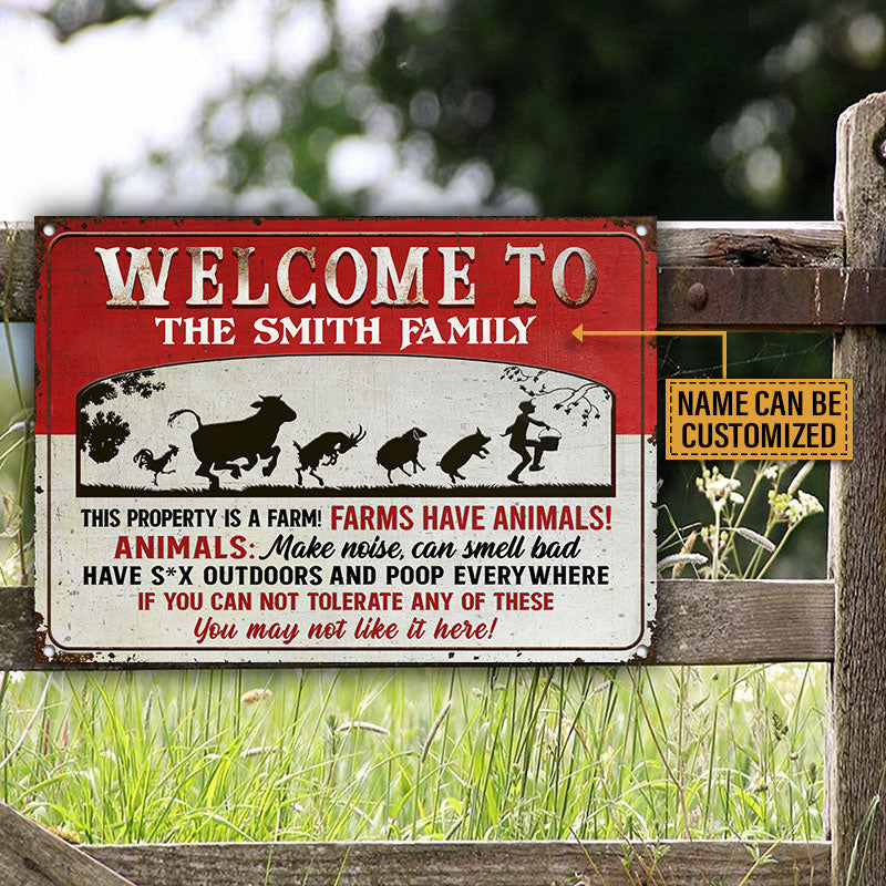 Farm Animals This Property Is A Farm Custom Classic Metal Signs