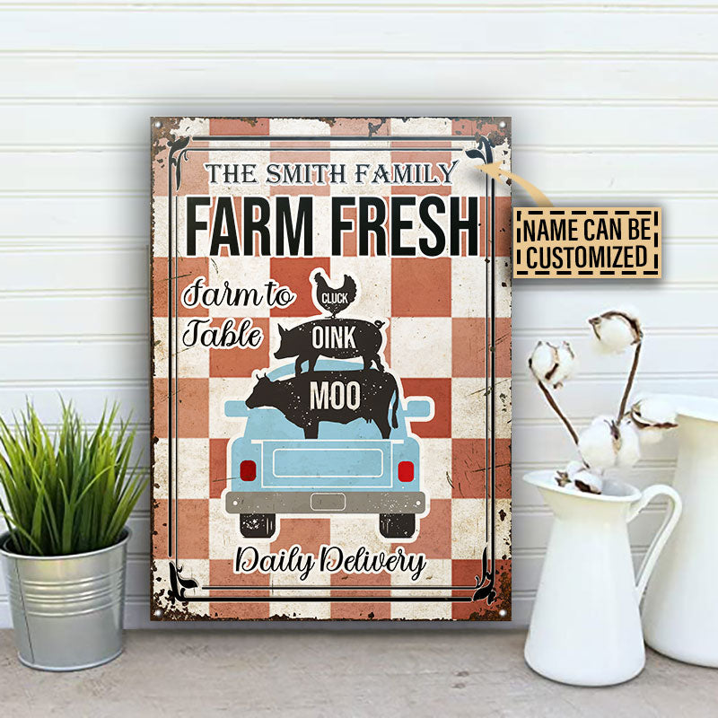 Farm Fresh Custom Classic Metal Signs