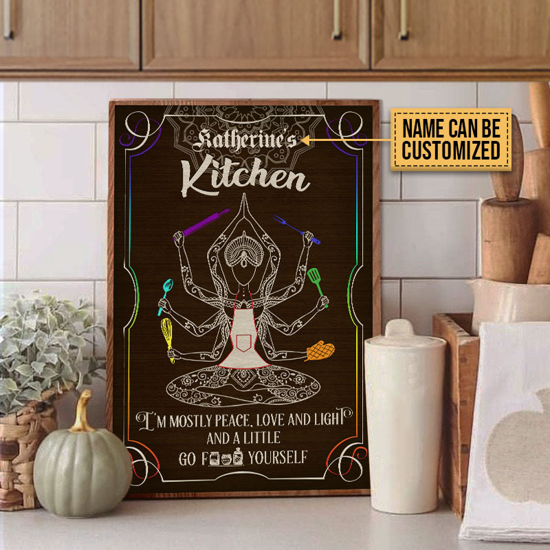 Farmhouse Kitchen Mostly Peace Custom Poster, Kitchen Decorations