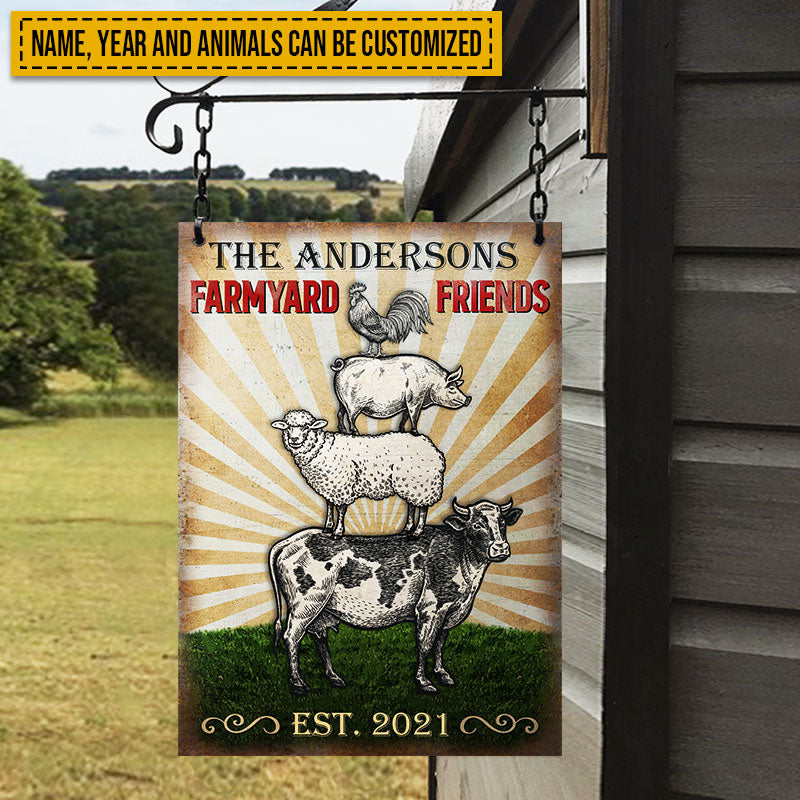 Farmyard Friends Custom Classic Metal Signs, Farm Decor, Gift For Farmers
