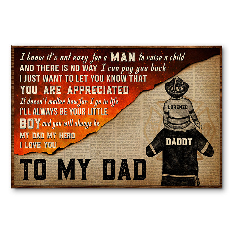 Firefighter To My Dad - Personalized Custom Poster