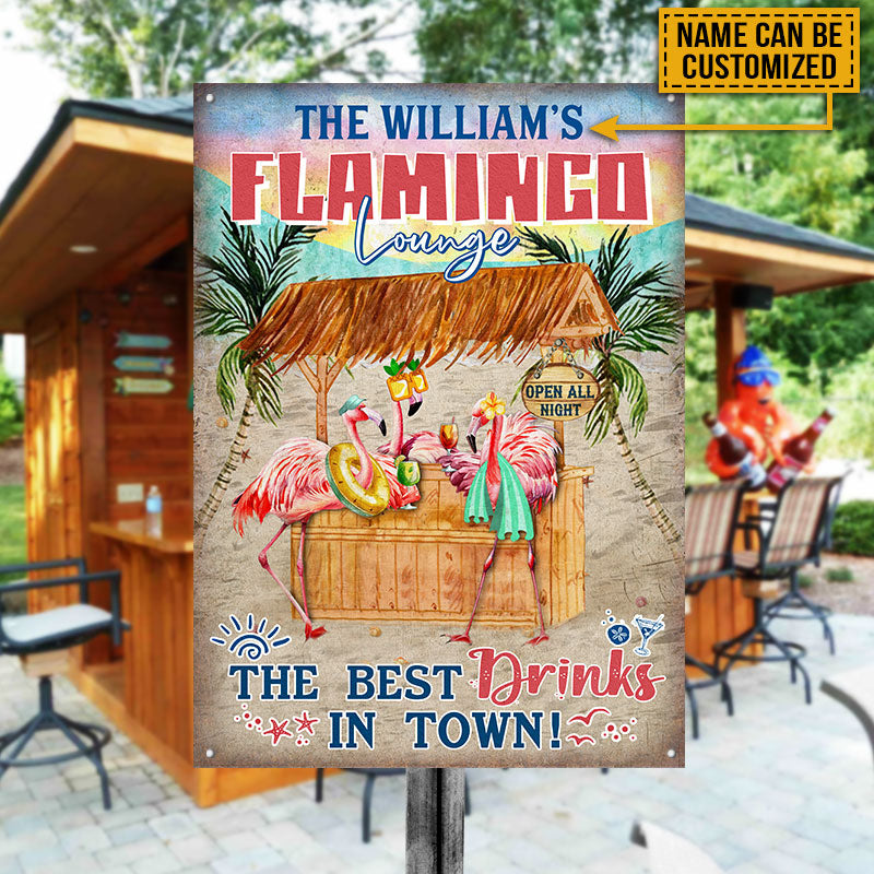 Flamingo Lounge The Best Drinks In Town Custom Classic Metal Signs