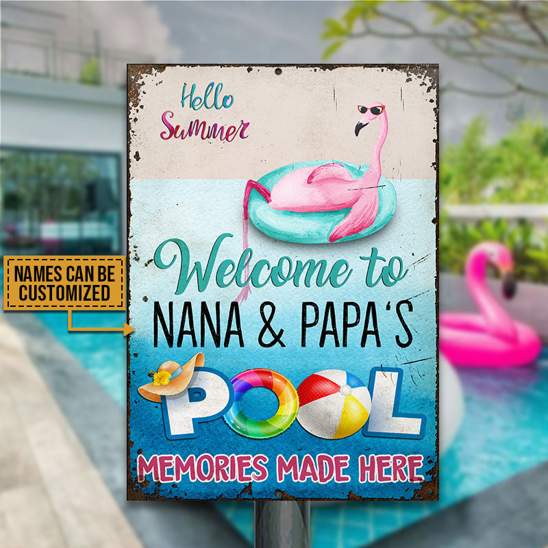 Flamingo Memories Are Made Custom Classic Metal Signs - Wander Prints™