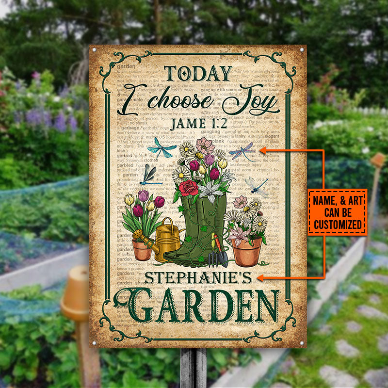 Garden Dictionary Today I Choose Joy Custom Classic Metal Signs, Garde ...