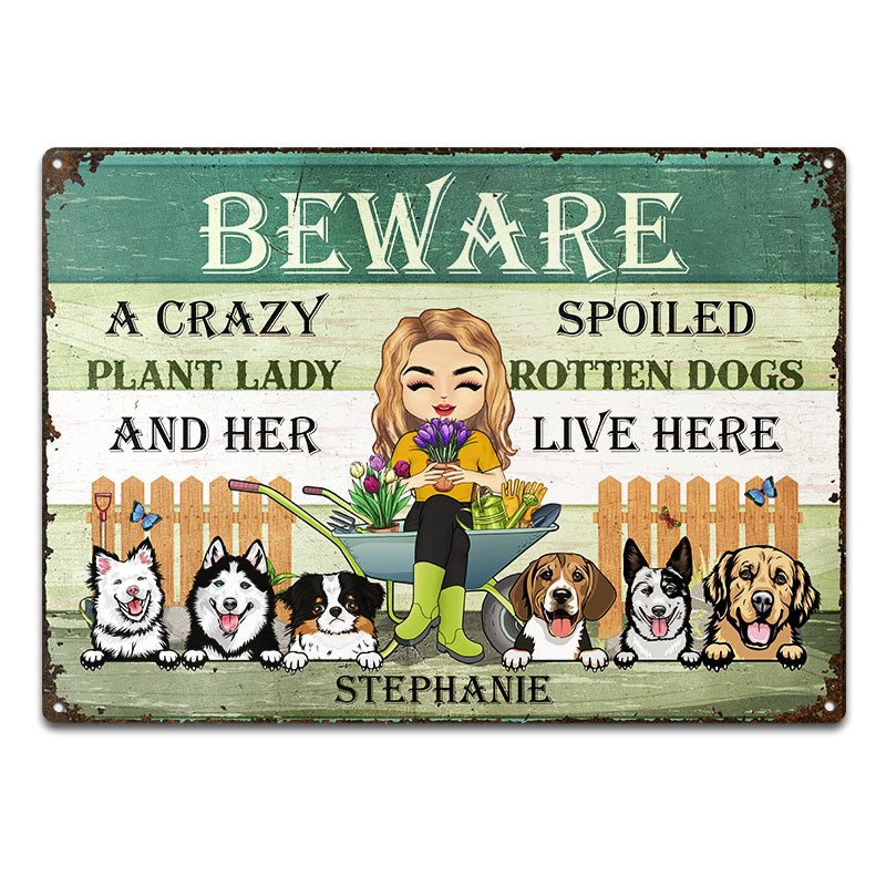 Gardening Crazy Plant Lady - Personalized Custom Classic Metal Signs