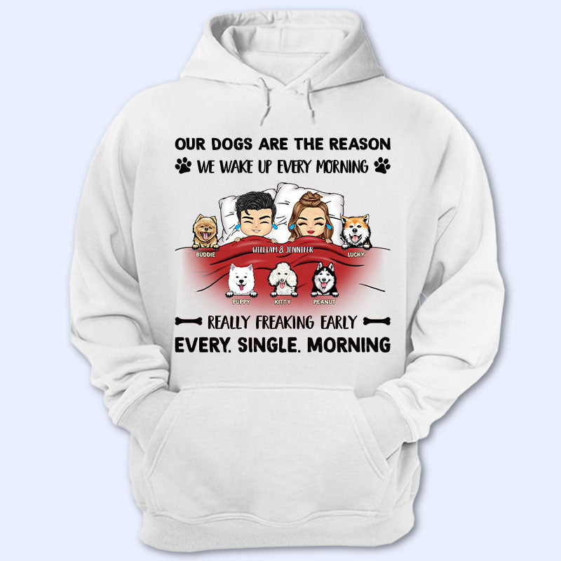 Every Single Morning Couple - Gift For Dog And Cat Lovers - Personalized Custom Hoodie