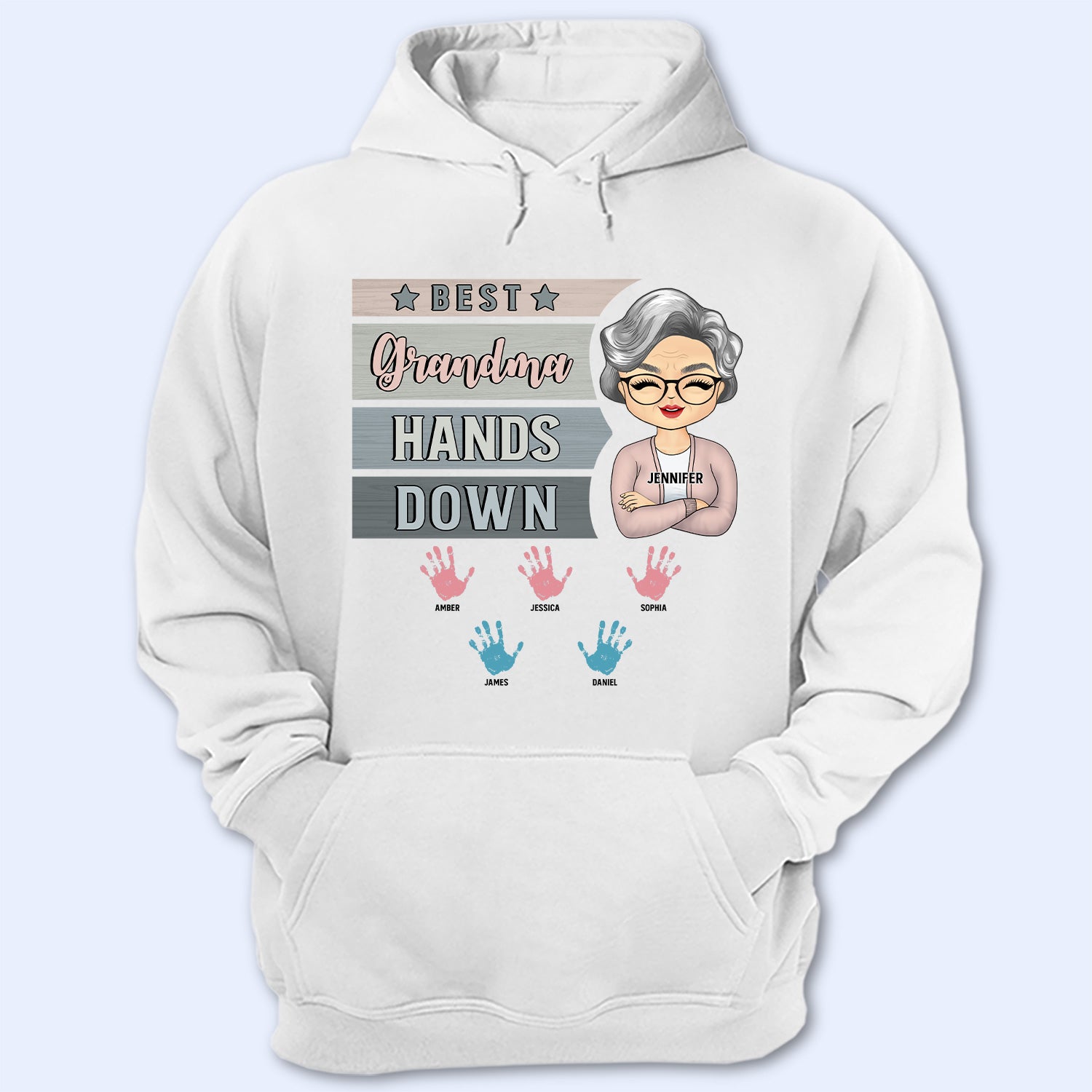 Hands Down - Gift For Grandma - Personalized Custom Hoodie