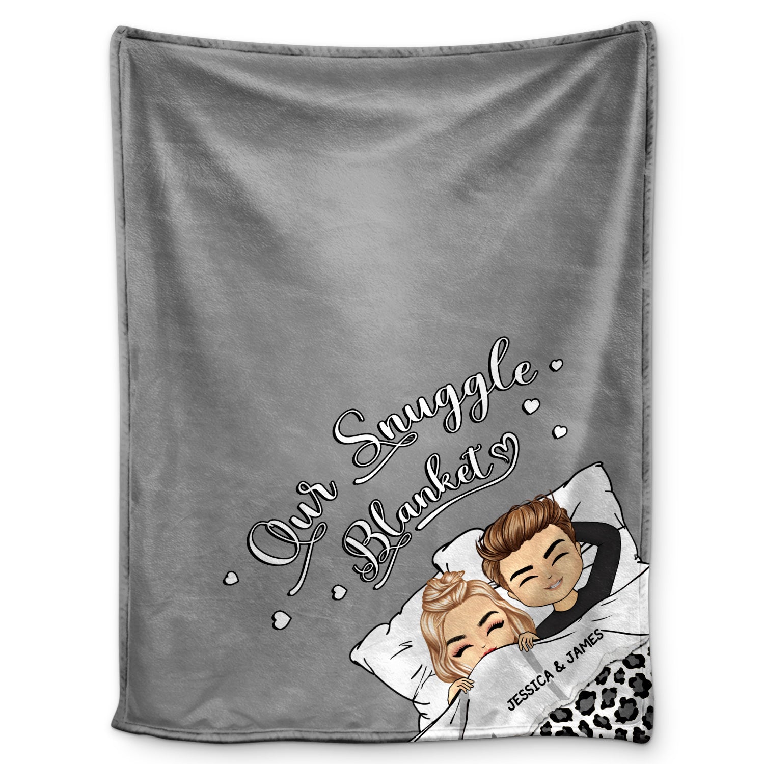 Couple Chibi Our Snuggle Blanket - Gift For Couples, Anniversary, Birthday Gift - Personalized Custom Fleece Blanket