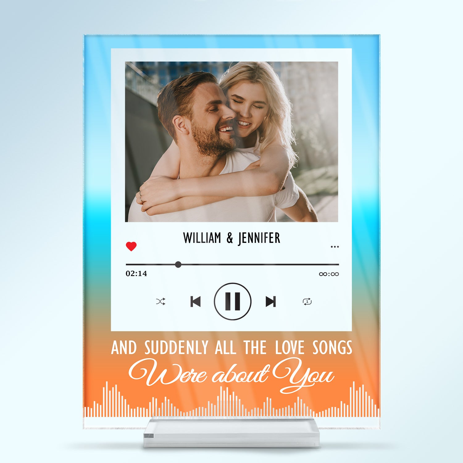 Custom Photo All The Love Songs - Gift For Couples - Personalized Custom Vertical Rectangle Acrylic Plaque