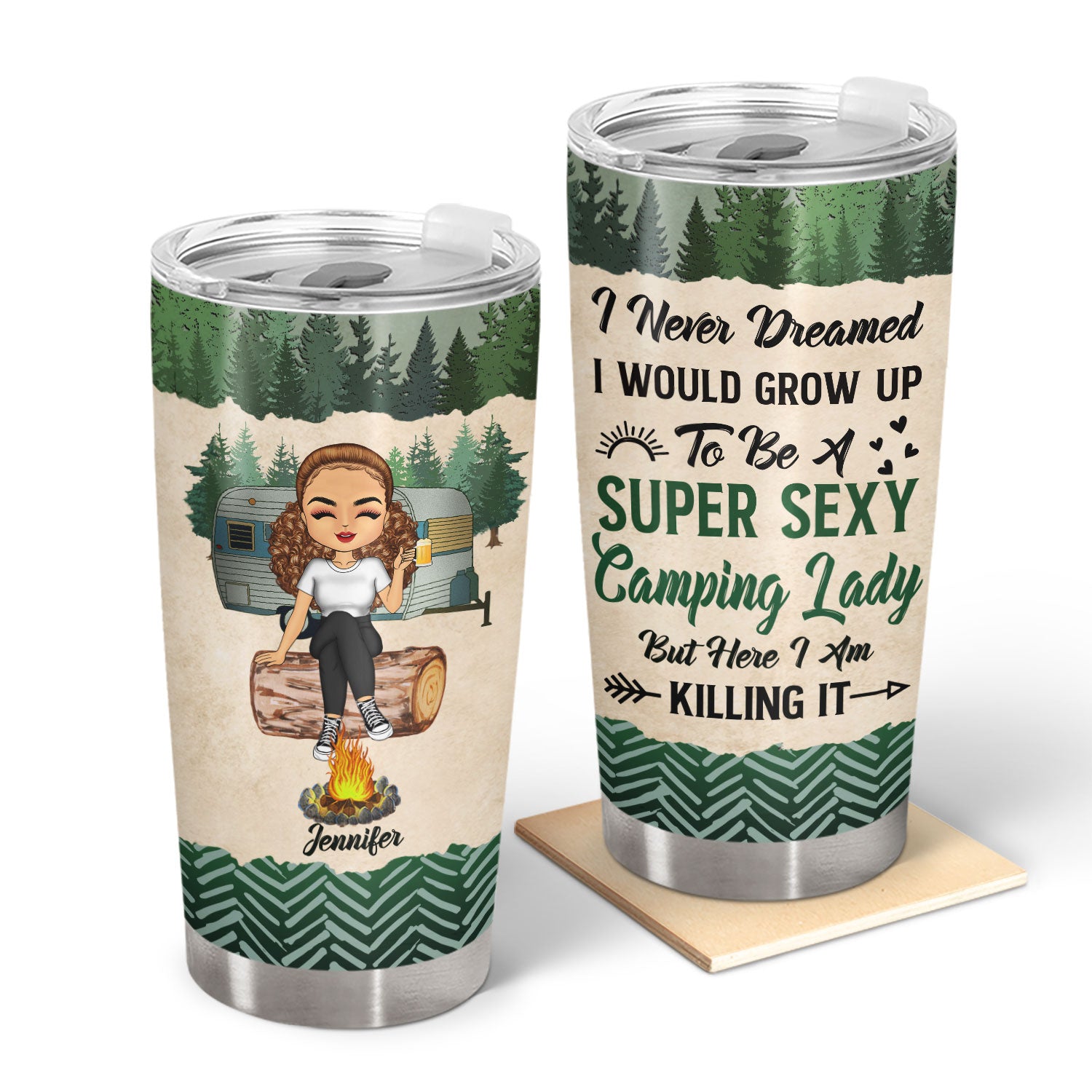 Camping Super Sexy Camping Lady - Funny Gift For Camping Lovers - Personalized Custom Tumbler