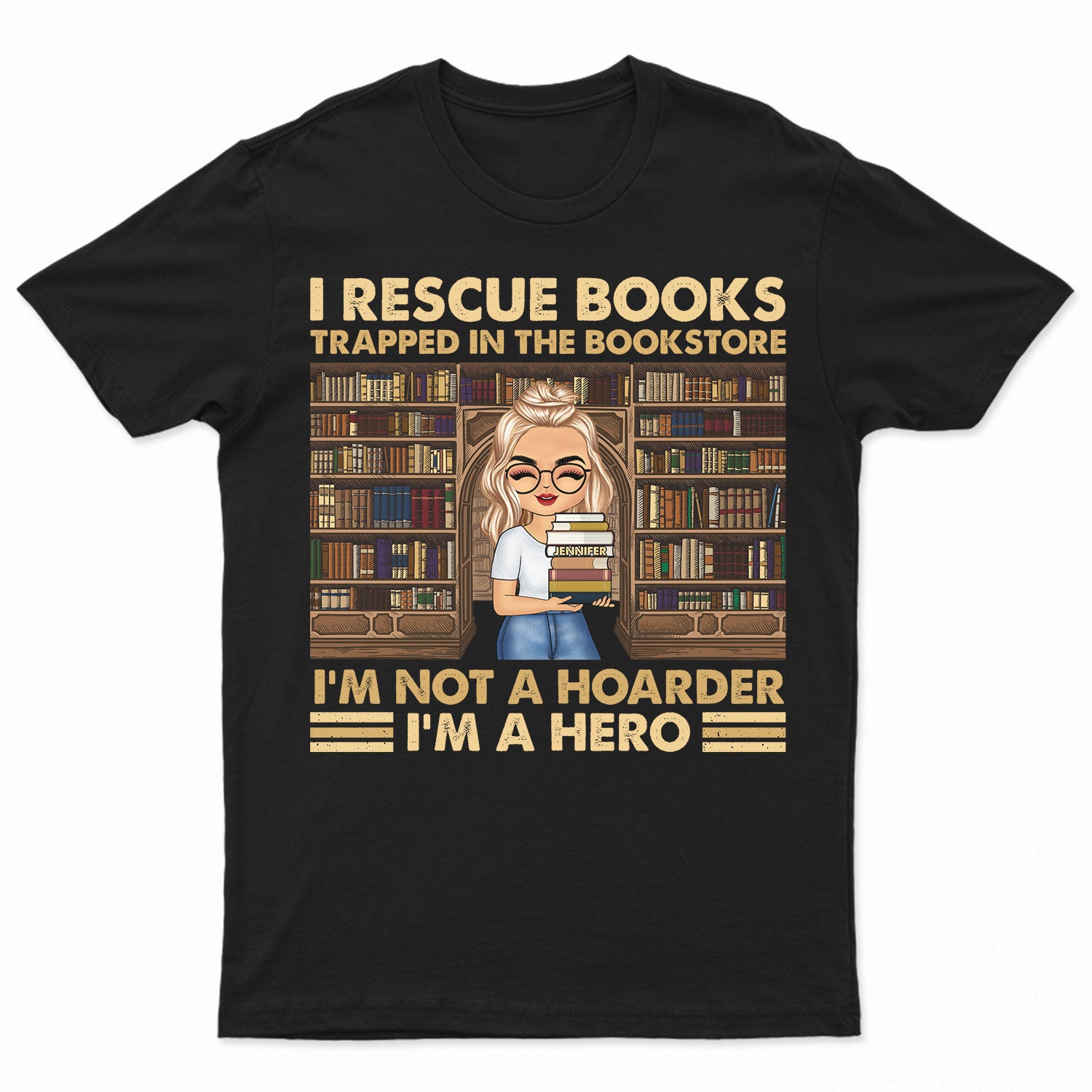 Reading Not A Hoarder - Gift For Book Lovers - Personalized Custom T Shirt