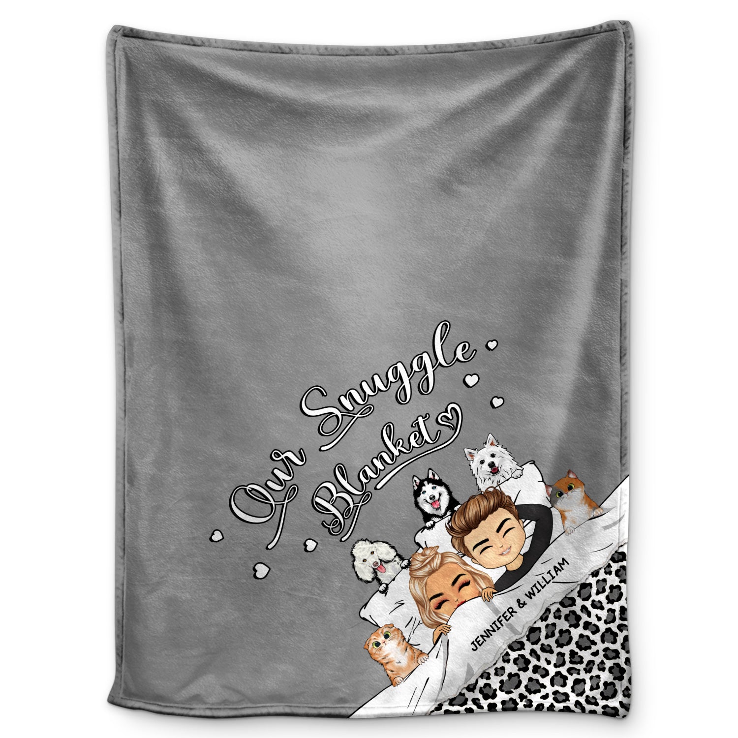 Couple Pet Lovers Our Snuggle Blanket - Gift For Couples - Personalized Custom Fleece Blanket