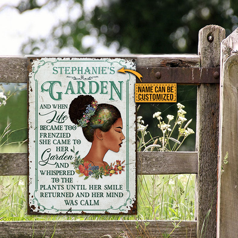 Garden Black Girl And When Life Became Custom Classic Metal Signs