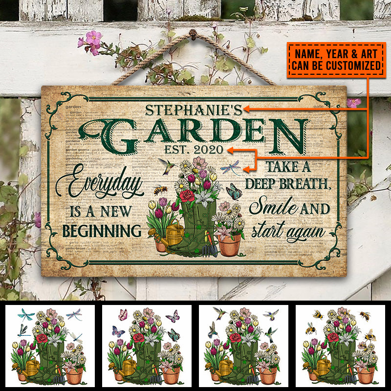 Garden Dictionary Take A Deep Breath Custom Wood Rectangle Sign
