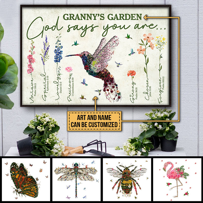 Garden Floral Art Gardener Plant Lover God Says Wall Art Custom Poster