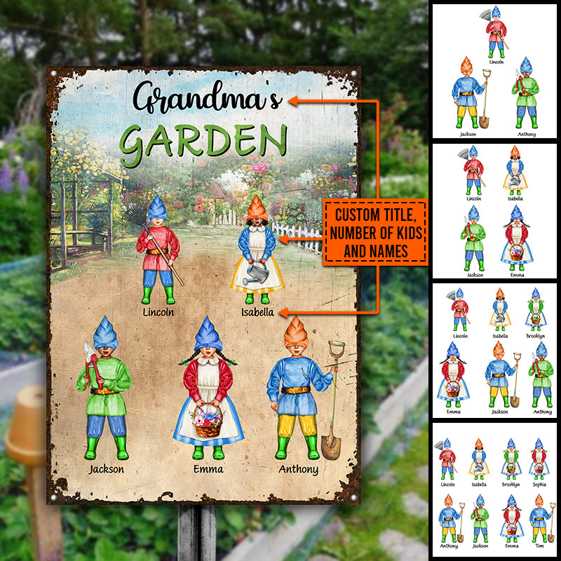 Garden Grandma Garden Grandpa Garden Custom Classic Metal Signs