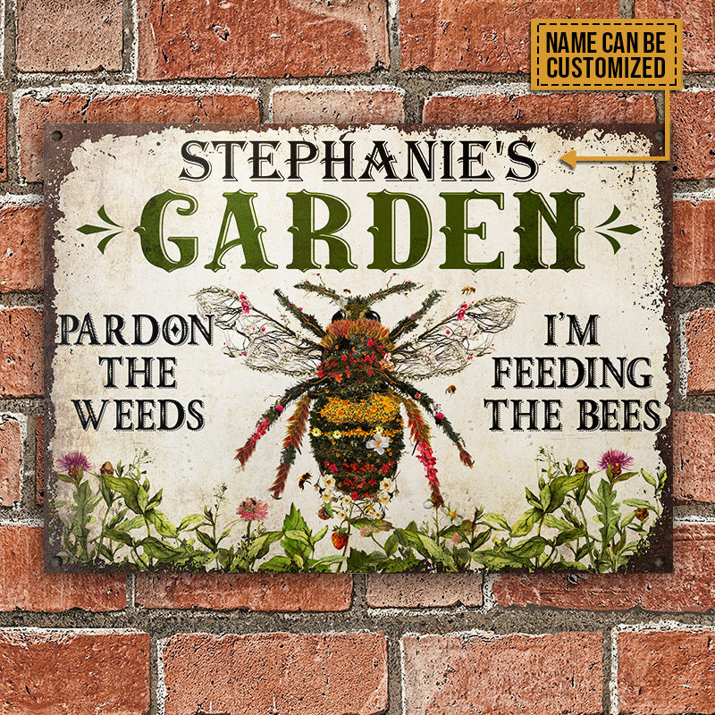 Gardening Bee Feeding The Bee Custom Classic Metal Signs - Wander Prints™