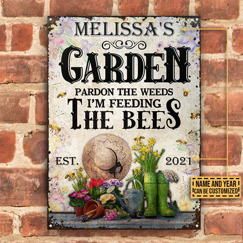 Gardening Floral Feeding The Bees Custom Classic Metal Signs - Wander ...