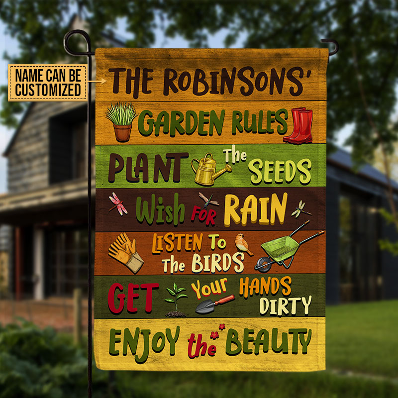 Gardening Garden Rules Custom Flag