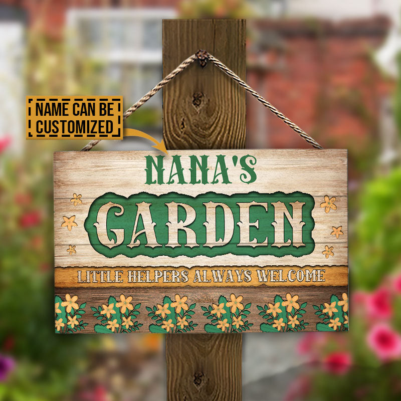 Gardening Little Helpers Always Welcomed Custom Wood Rectangle Sign