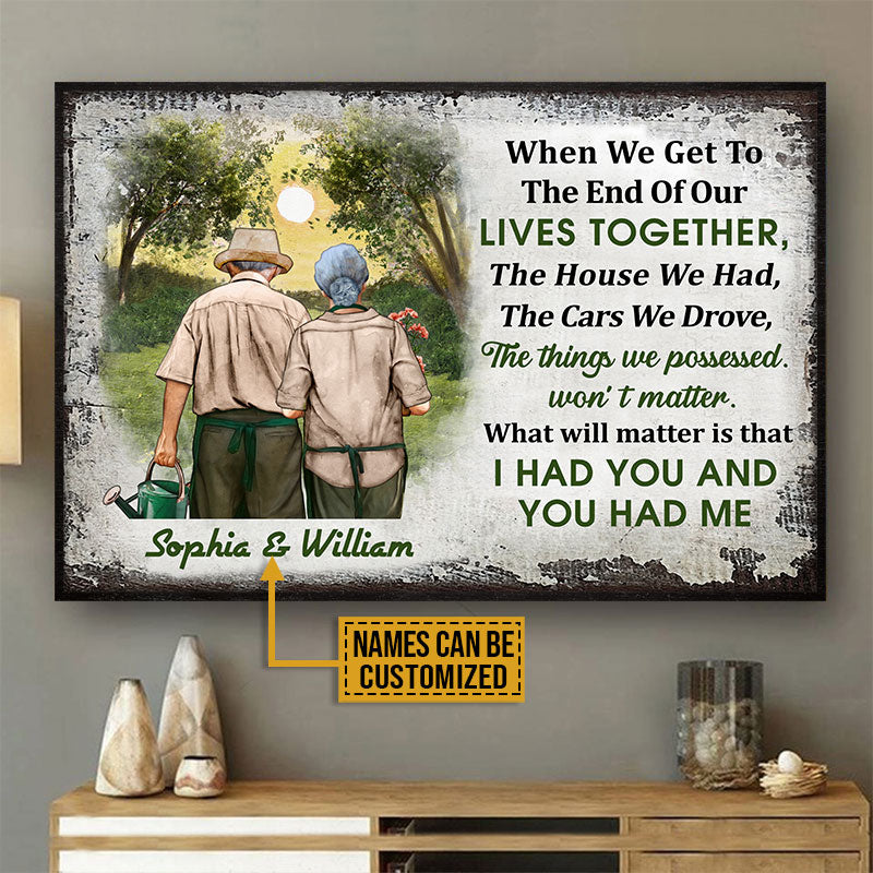 Gardening Old Couple Husband Wife When We Get Custom Poster