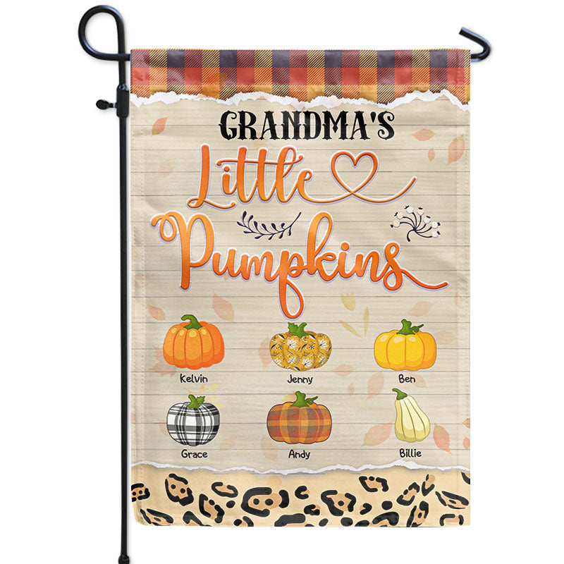 Grandma's Little Pumpkins Fall Gift For Grandparent - Personalized Custom Flag