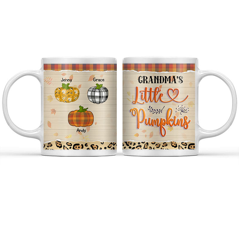 Grandma's Little Pumpkins Fall Gift For Grandparent - Personalized Custom Mug