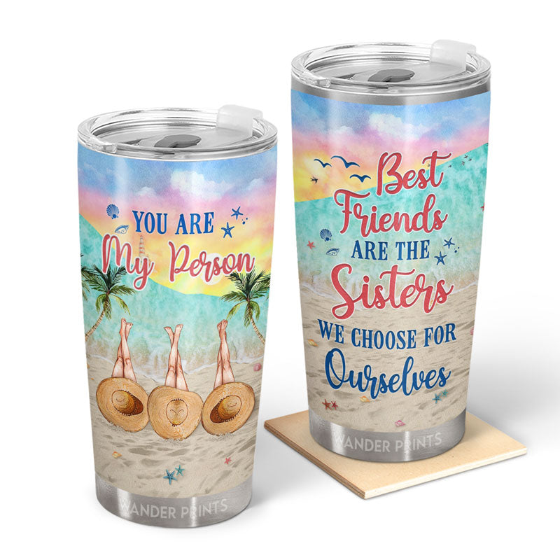 Wander Prints Funny Gift For Bestie, Summer Gifts, Birthday Gifts For Best Friends, Sisters - 	Beach Bestie Choose For Ourselves, Unique Gift For Bestie, BFF Stainless Steel Tumbler 20Oz (3 girls)