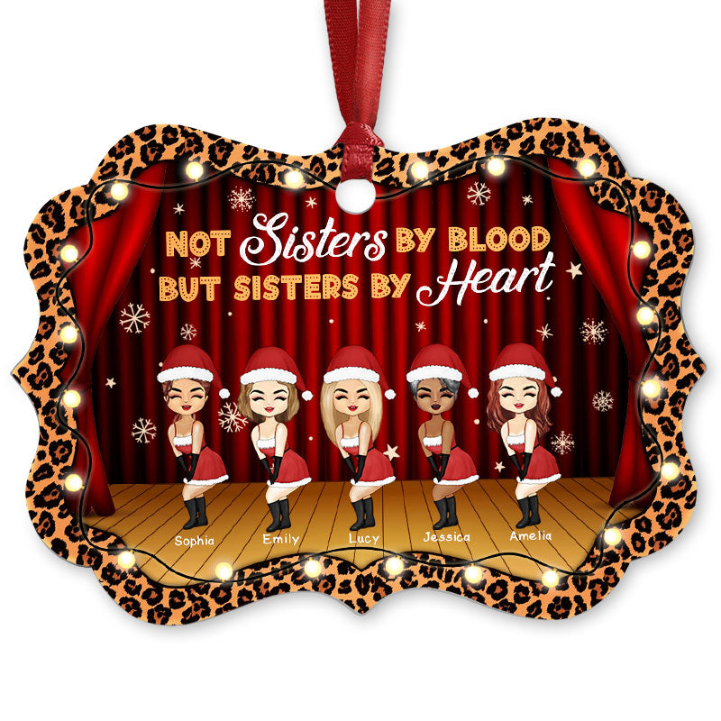Best Friends Not Sisters By Blood But Sisters By Heart - Christmas Gift For BFF And Sisters - Personalized Custom Aluminum Ornament
