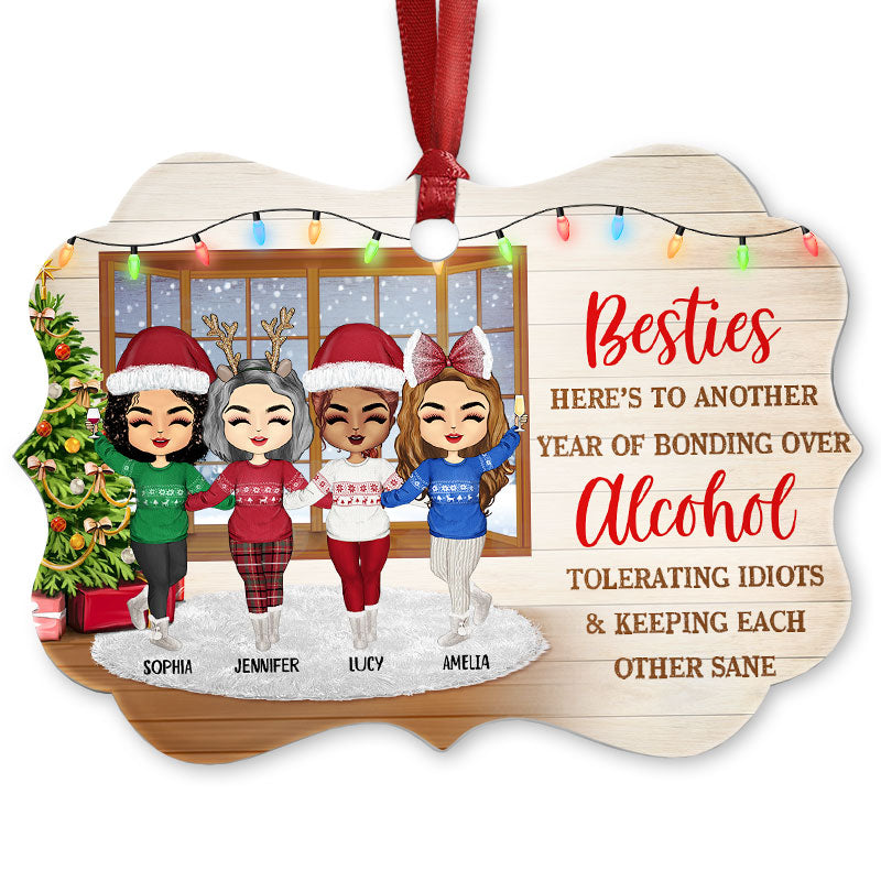 Best Friends Keeping Each Other Sane - Christmas Gift For BFF And Colleagues - Personalized Custom Aluminum Ornament