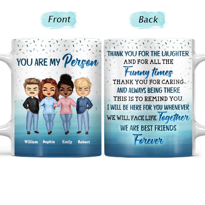 Thanks For The Laughter Best Friends BFF Bestie - Personalized Custom White Edge-to-Edge Mug