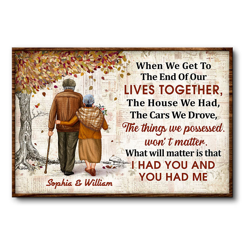 Family Old Couple Letter When We Get - Gift For Couples - Personalized Custom Poster