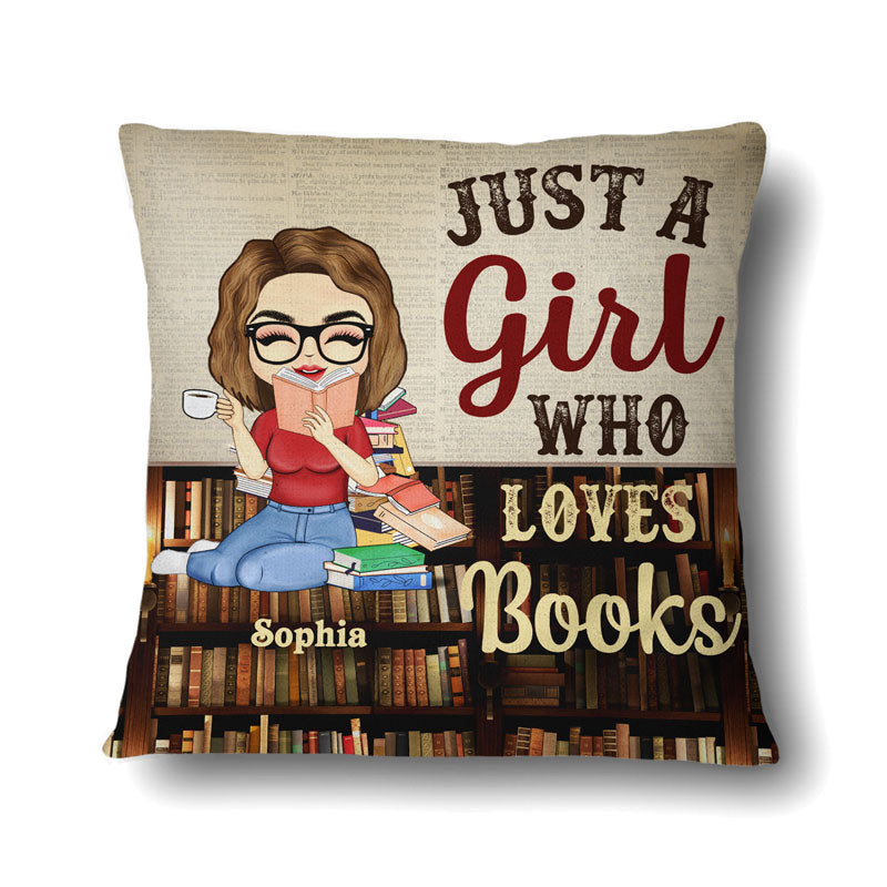 Reading Just A Girl Boy Who Loves Books - Gift For Book Lovers -  Personalized Pocket Pillow