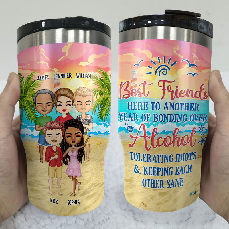 Beaches Booze & Besties Can Coolers