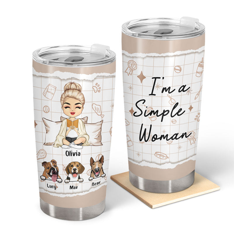 Simple Woman Reading - Gift For Dog Mom - Personalized Custom Tumbler