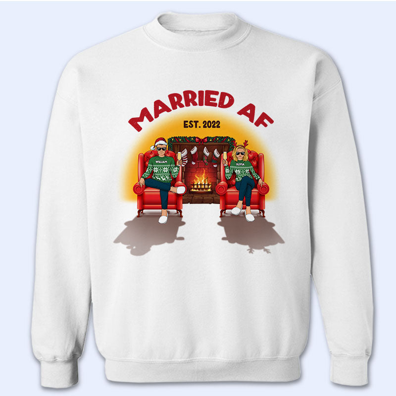 Christmas Married AF - Gift For Couples - Personalized Custom Sweatshirt